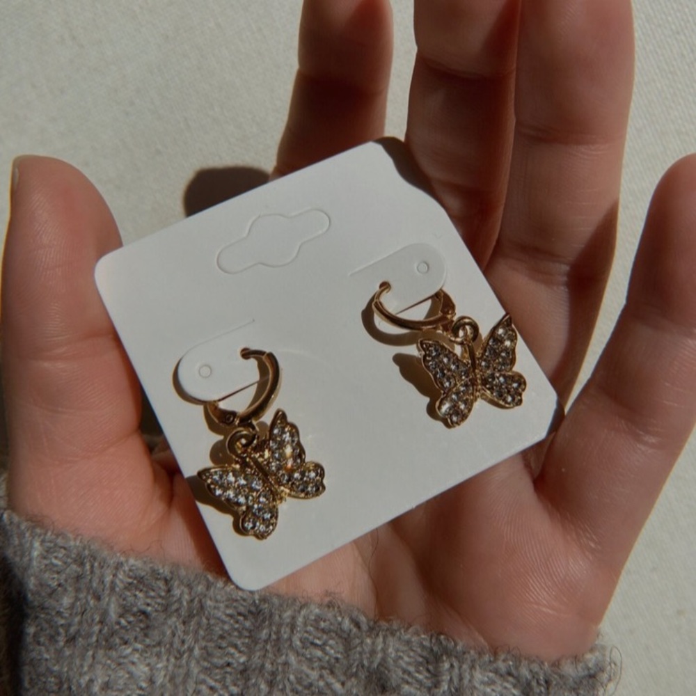 Butterfly Huggie Hoops